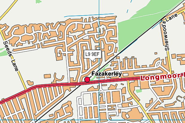 L9 9EF map - OS VectorMap District (Ordnance Survey)