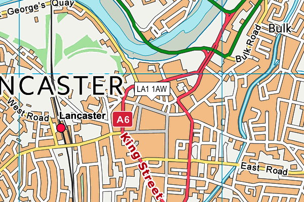 LA1 1AW map - OS VectorMap District (Ordnance Survey)