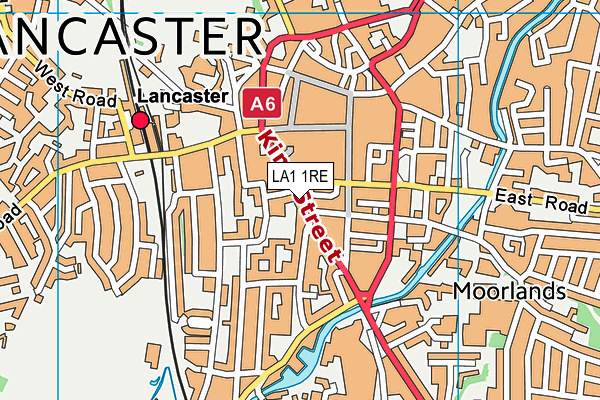 LA1 1RE map - OS VectorMap District (Ordnance Survey)