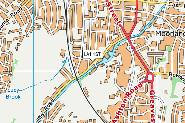 LA1 1ST map - OS VectorMap District (Ordnance Survey)