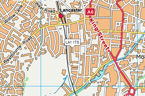 LA1 1TS map - OS VectorMap District (Ordnance Survey)