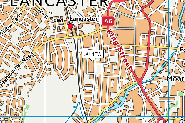 LA1 1TW map - OS VectorMap District (Ordnance Survey)