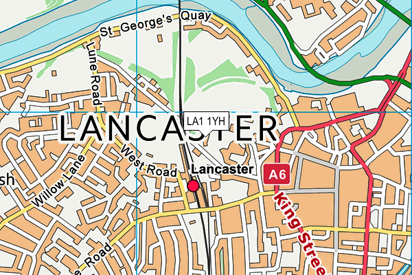 LA1 1YH map - OS VectorMap District (Ordnance Survey)