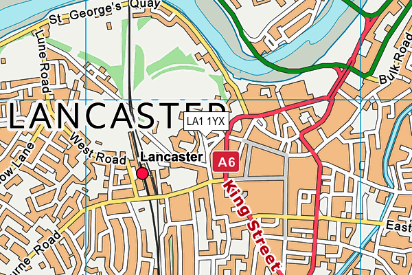 LA1 1YX map - OS VectorMap District (Ordnance Survey)