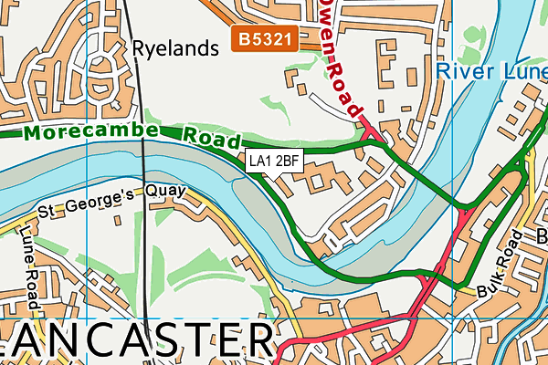 LA1 2BF map - OS VectorMap District (Ordnance Survey)