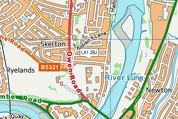 LA1 2BJ map - OS VectorMap District (Ordnance Survey)
