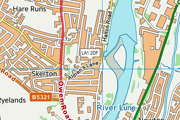 LA1 2DF map - OS VectorMap District (Ordnance Survey)