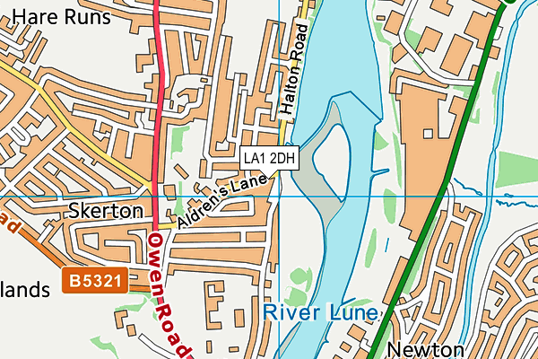 LA1 2DH map - OS VectorMap District (Ordnance Survey)