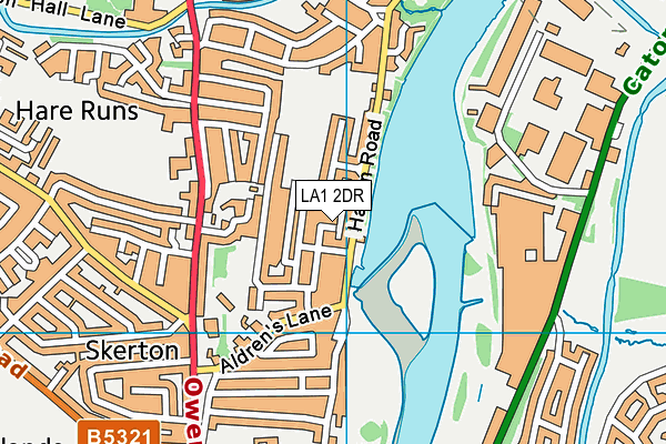 LA1 2DR map - OS VectorMap District (Ordnance Survey)