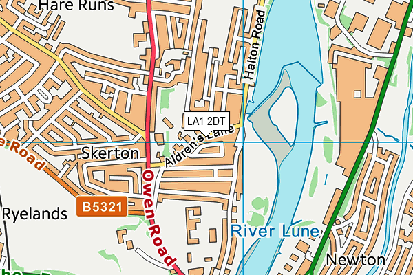 LA1 2DT map - OS VectorMap District (Ordnance Survey)