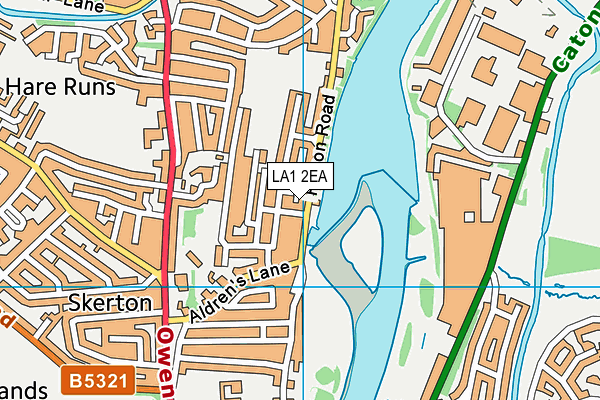 LA1 2EA map - OS VectorMap District (Ordnance Survey)