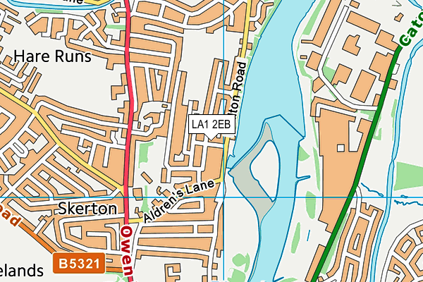 LA1 2EB map - OS VectorMap District (Ordnance Survey)