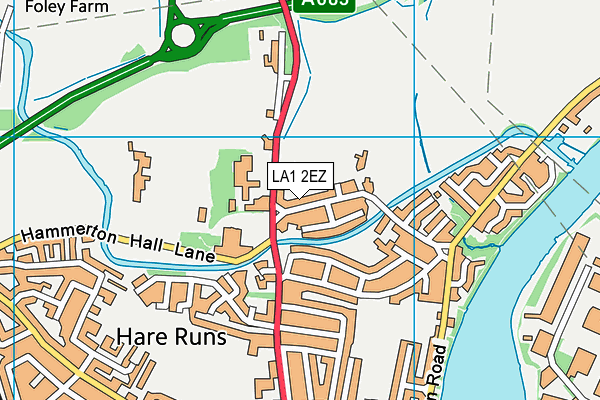 LA1 2EZ map - OS VectorMap District (Ordnance Survey)