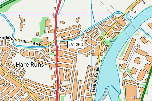 LA1 2HD map - OS VectorMap District (Ordnance Survey)