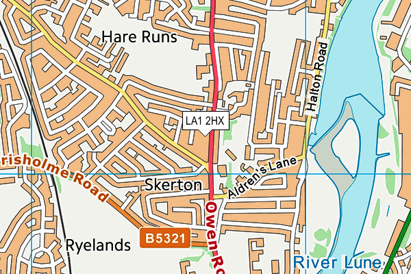 LA1 2HX map - OS VectorMap District (Ordnance Survey)