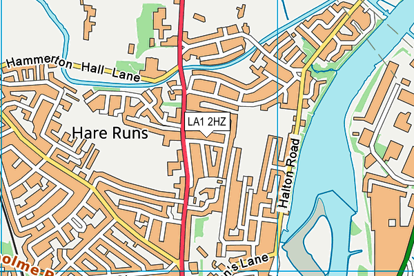 LA1 2HZ map - OS VectorMap District (Ordnance Survey)