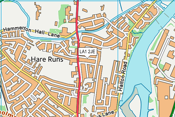 LA1 2JE map - OS VectorMap District (Ordnance Survey)
