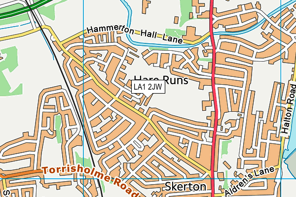 LA1 2JW map - OS VectorMap District (Ordnance Survey)