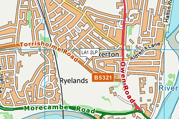 LA1 2LP map - OS VectorMap District (Ordnance Survey)