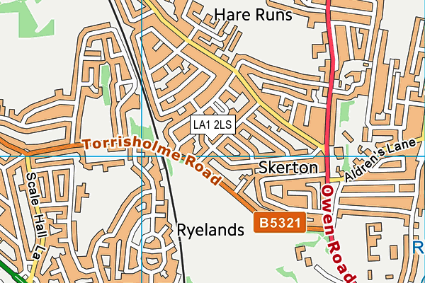 LA1 2LS map - OS VectorMap District (Ordnance Survey)