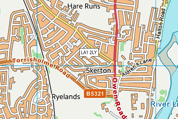 LA1 2LY map - OS VectorMap District (Ordnance Survey)