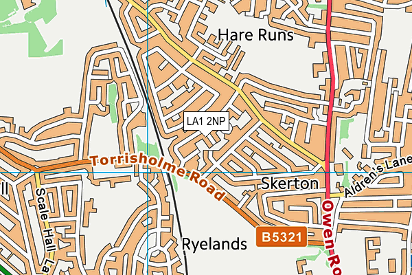 LA1 2NP map - OS VectorMap District (Ordnance Survey)