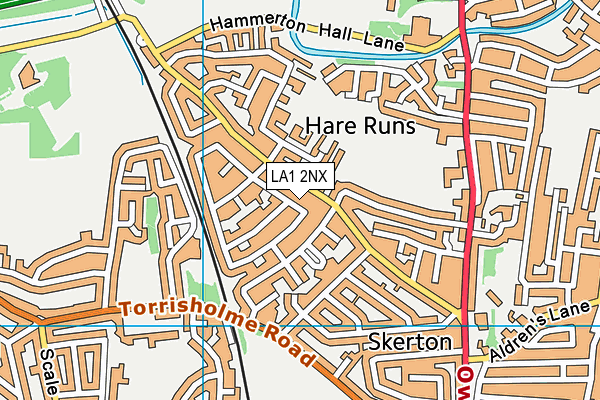 LA1 2NX map - OS VectorMap District (Ordnance Survey)