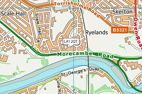 LA1 2QT map - OS VectorMap District (Ordnance Survey)