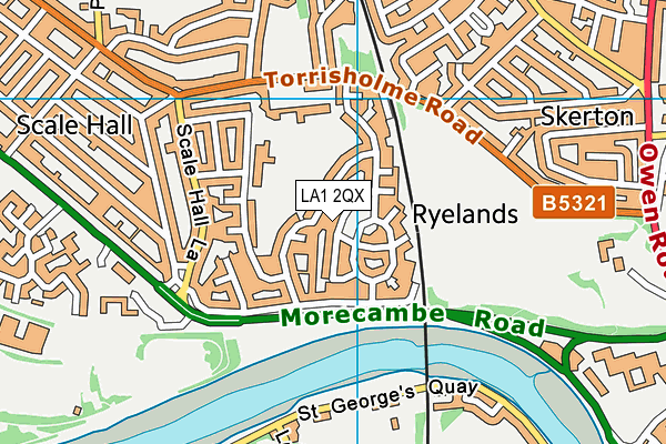 LA1 2QX map - OS VectorMap District (Ordnance Survey)