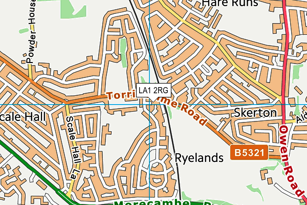 LA1 2RG map - OS VectorMap District (Ordnance Survey)
