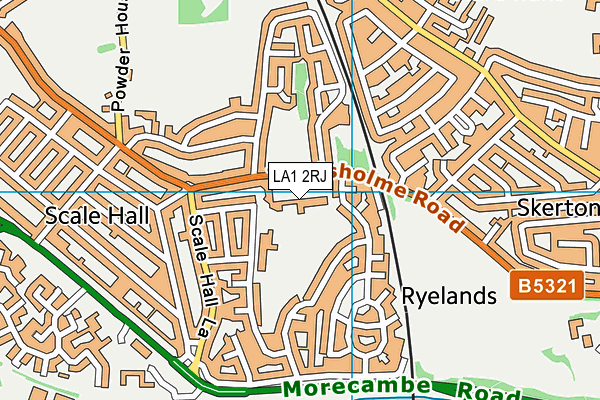 Ryelands Primary & Nursery School map (LA1 2RJ) - OS VectorMap District (Ordnance Survey)