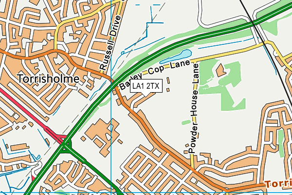 LA1 2TX map - OS VectorMap District (Ordnance Survey)