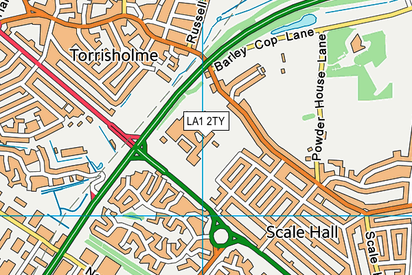 LA1 2TY map - OS VectorMap District (Ordnance Survey)