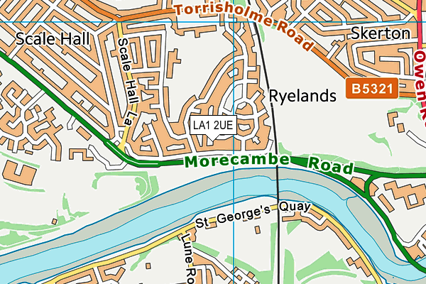 LA1 2UE map - OS VectorMap District (Ordnance Survey)