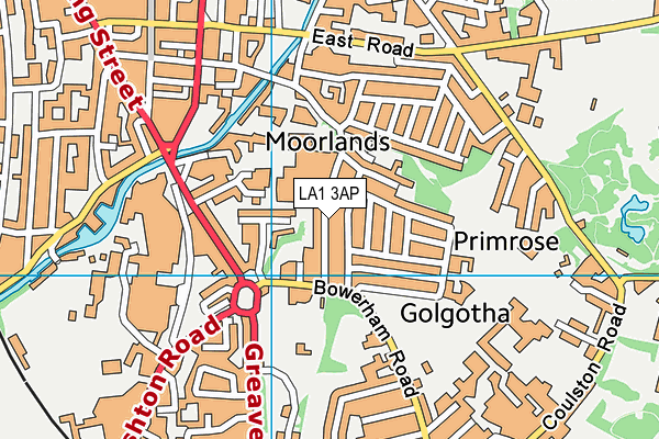 LA1 3AP map - OS VectorMap District (Ordnance Survey)
