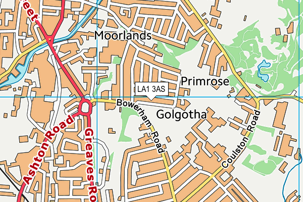 LA1 3AS map - OS VectorMap District (Ordnance Survey)