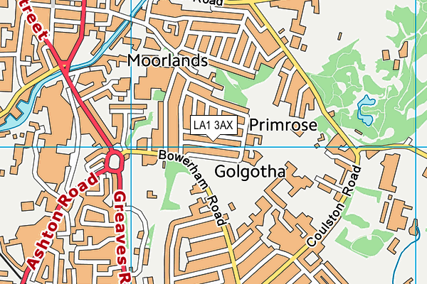 LA1 3AX map - OS VectorMap District (Ordnance Survey)