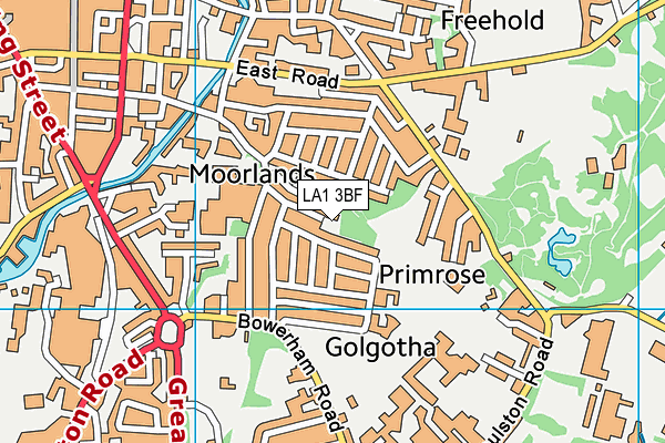 LA1 3BF map - OS VectorMap District (Ordnance Survey)