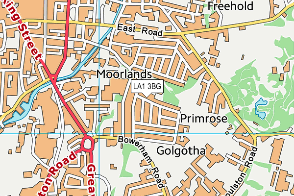 LA1 3BG map - OS VectorMap District (Ordnance Survey)