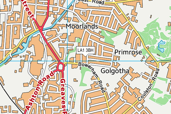 LA1 3BH map - OS VectorMap District (Ordnance Survey)