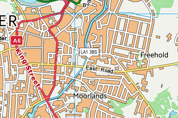 LA1 3BS map - OS VectorMap District (Ordnance Survey)