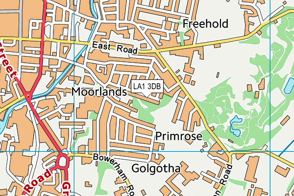 LA1 3DB map - OS VectorMap District (Ordnance Survey)