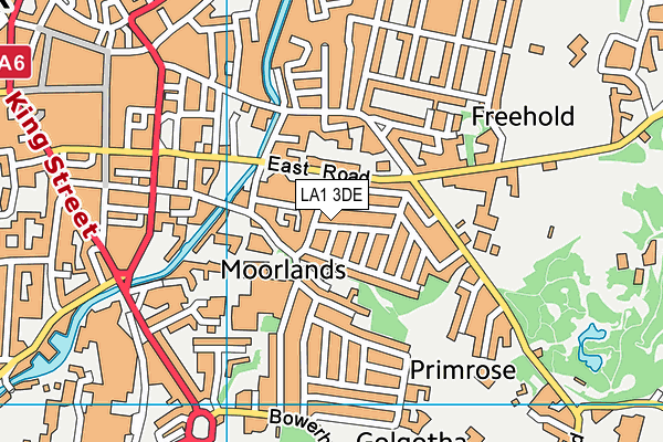 LA1 3DE map - OS VectorMap District (Ordnance Survey)