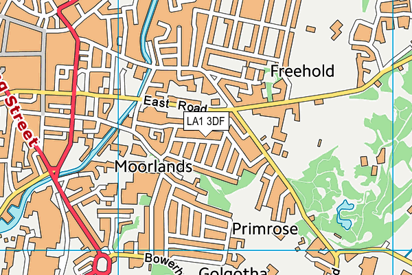LA1 3DF map - OS VectorMap District (Ordnance Survey)