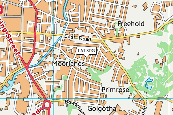 LA1 3DG map - OS VectorMap District (Ordnance Survey)