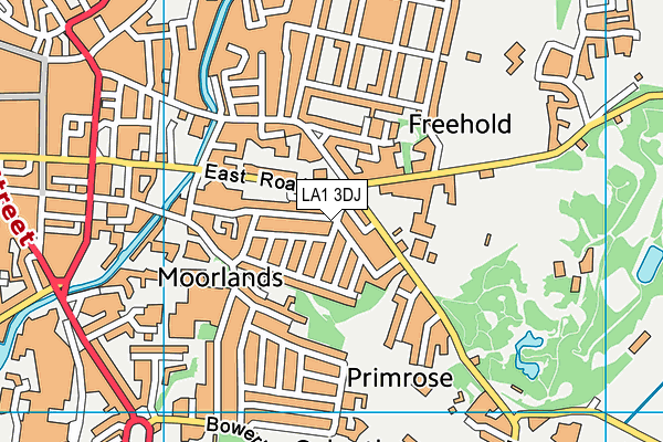 LA1 3DJ map - OS VectorMap District (Ordnance Survey)