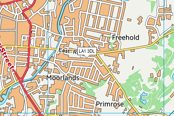 LA1 3DL map - OS VectorMap District (Ordnance Survey)