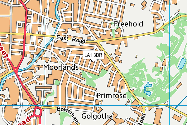 LA1 3DR map - OS VectorMap District (Ordnance Survey)