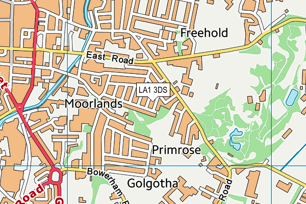 LA1 3DS map - OS VectorMap District (Ordnance Survey)