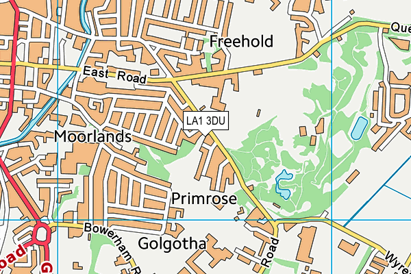 LA1 3DU map - OS VectorMap District (Ordnance Survey)